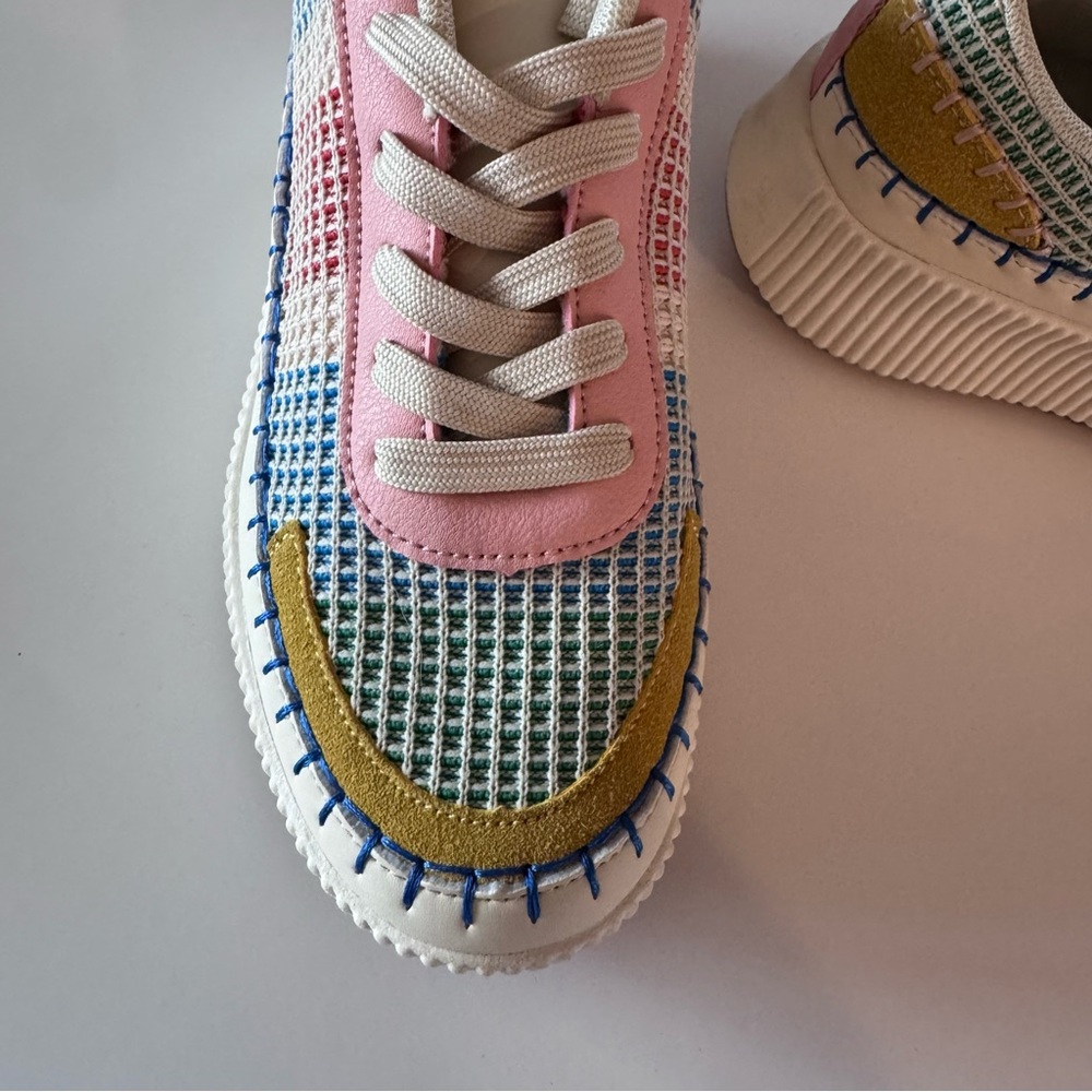 Women’s‎ Nicole Miller Colorblock Platform Sneakers - Pink, Blue, Green - Picture 4 of 6